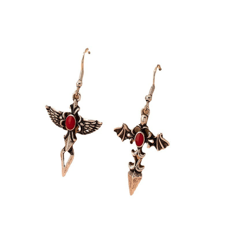 Wholesale Goth Theme Cross Alloy Earrings